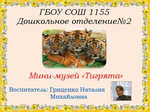 Презентация - Мини-музей «Тигрята» 