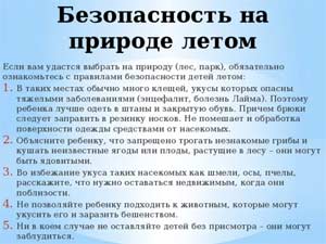 ФОРМИРОВАНИЕ ОПЫТА БЕЗОПАСНОГО ПОВЕДЕНИЯ В ПРИРОДЕ У ДЕТЕЙ СТАРШЕГО ДОШКОЛЬНОГО ВОЗРАСТА